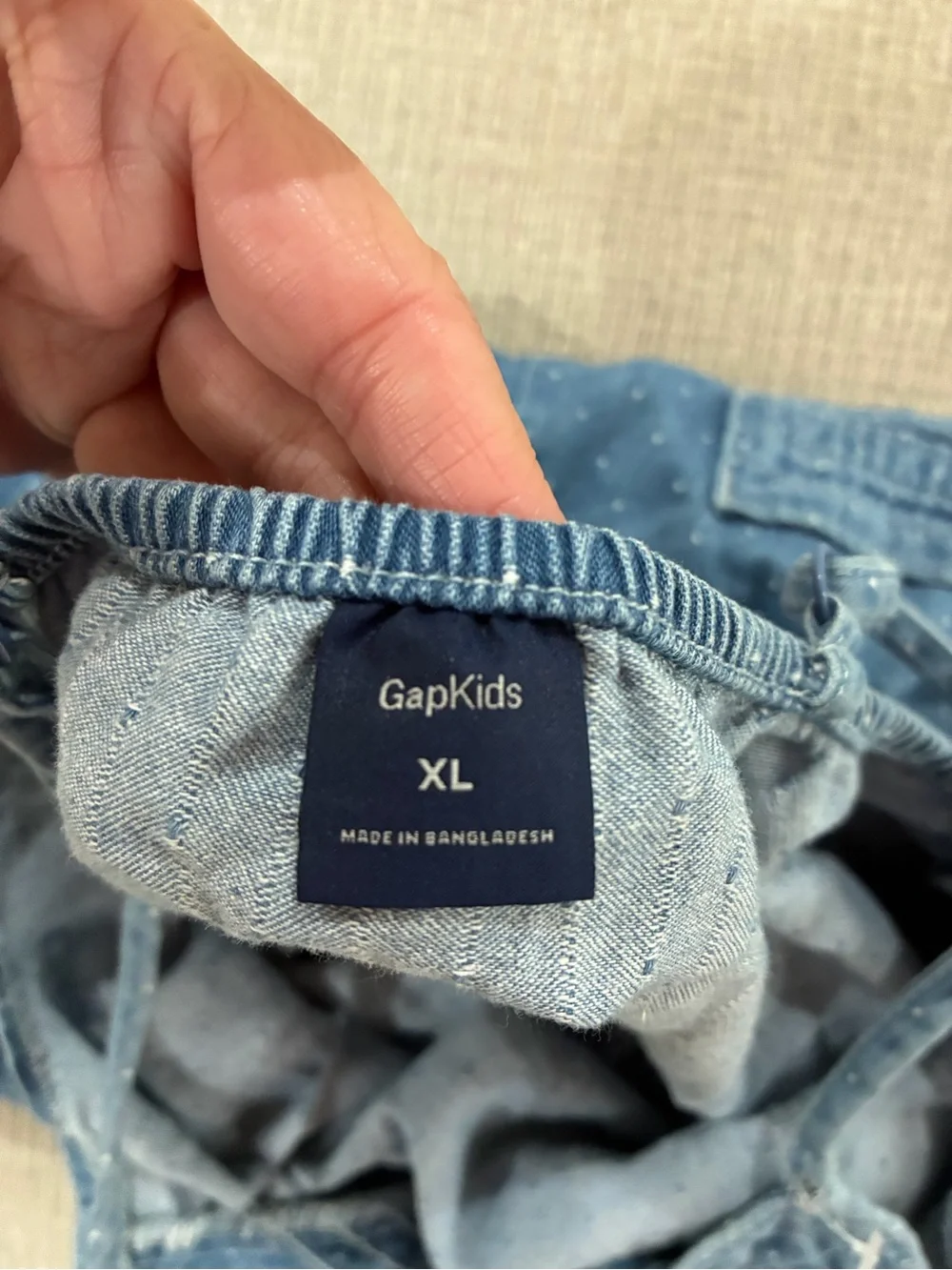 GAP Blue Dot Chambray Girls' Romper
